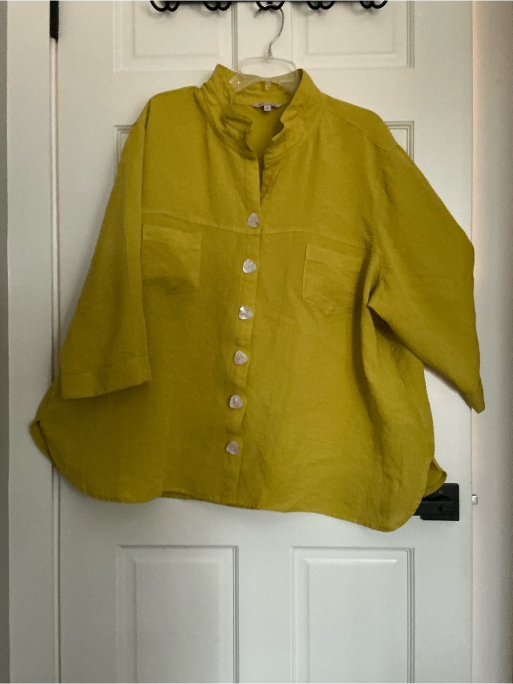 John Mark Mustard Button-Front Women's Shirt